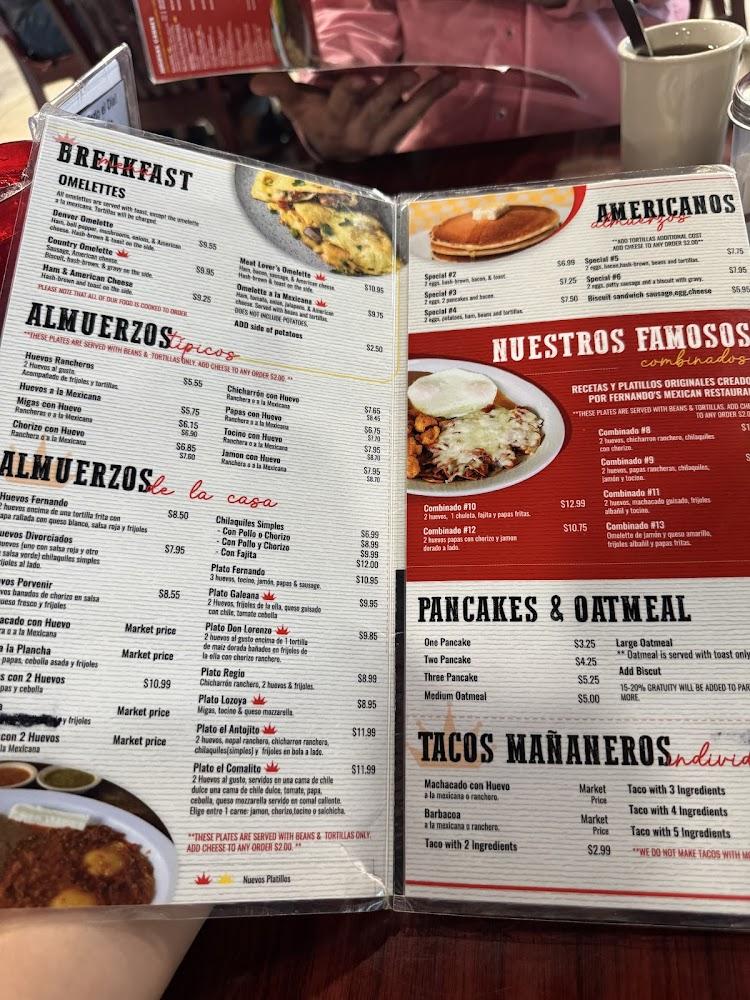 Fernando's Restaurant Fountain Drinks